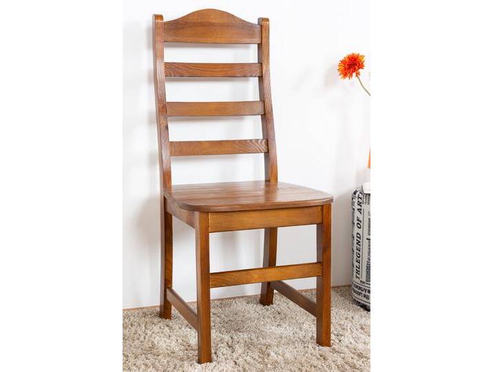 Stuhl Kiefer massiv Vollholz Eichefarben Rustikal Junco 245 - Abmessungen: 100 x 44,50 x 43,50 cm (H x B x T) von easyMÖBEL