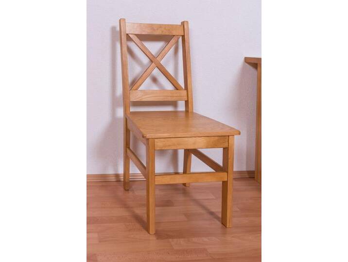 Stuhl Kiefer massiv Vollholz Erlefarben Junco 246 - Abmessungen: 94 x 42,5 x 43 cm (H x B x T) von easyMÖBEL