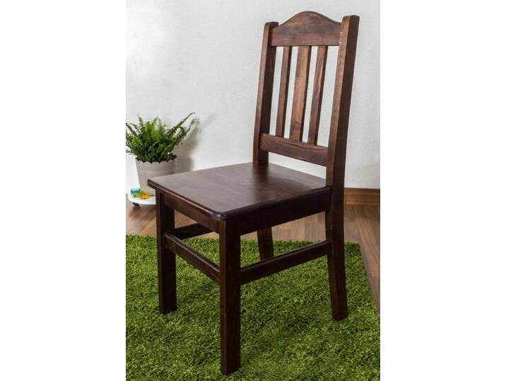 Stuhl Kiefer massiv Vollholz Nussfarben 001 - Abmessung 93 x 43 x 45 cm (H x B x T) von easyMÖBEL