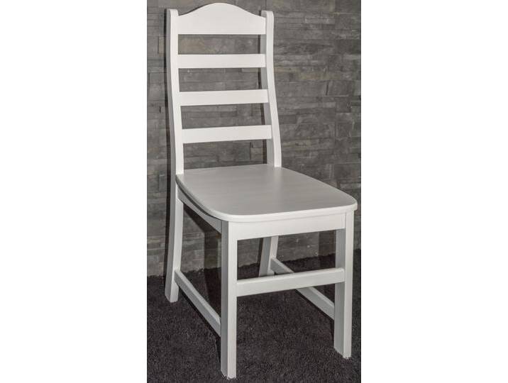 Stuhl Kiefer massiv Vollholz weiß Junco 245 - Abmessungen: 100 x 44 x 45 cm (H x B x T) von easyMÖBEL