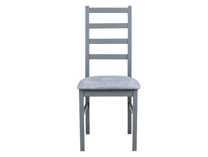 Stuhl Koknese mit gepolsterter Sitzfläche, Buchen Massivholz in Grafit, hellgrauer Bezug, Polsterung aus T-25 Schaum, Moderne Optik, langlebiges Hol von easyMÖBEL