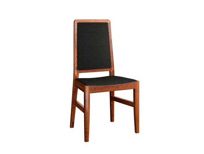 Stuhl Postira 50 Walnuss / Schwarz Massivholz Eiche Gepolsterte Sitzfläche Modernes Design Maße 95 x 55 x 46 cm von easyMÖBEL