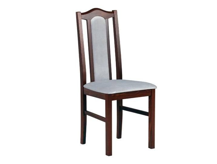 Stuhl Twer mit gepolsterter Sitzfläche in grau, aus T-25 Schaum, Sitzhöhe von 47 cm, Buchenholz Konstruktion, Holzfarbe Nuss, klassischer Esszimmer von easyMÖBEL