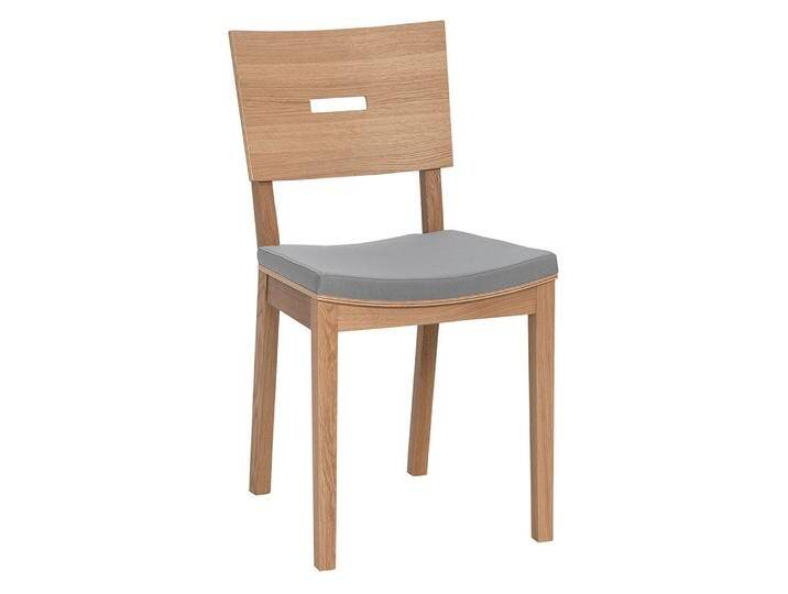 Stuhl gepolstert, Eiche massiv, Farbe: Eiche - Abmessungen: 86 x 43 x 50 cm (H x B x T) von easyMÖBEL