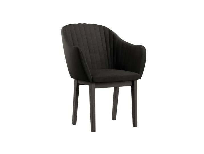 Stuhl im edlen Design Brisi 06, Buchenholz Vollholz massiv, Farbe: Schwarze Eiche / Dunkel Graue Polsterung - Abmessungen: 85 x 60 x 58 cm (H x B x T von easyMÖBEL