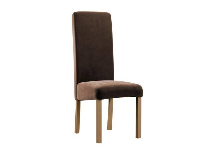 Stuhl im modernen Design Born 09, Buchenholz Vollholz massiv, Farbe: Eiche / Braune Polsterung - Abmessungen: 99 x 46 x 59 cm (H x B x T) von easyMÖBEL