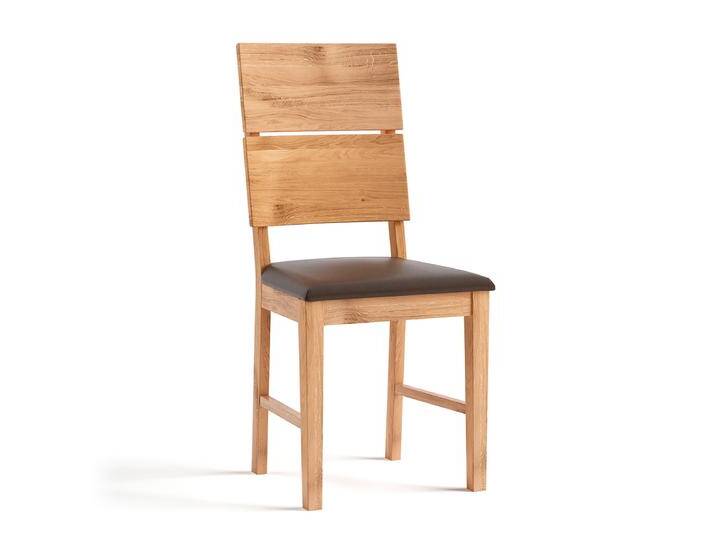 Stuhl Vologne 03 mit brauner Sitzfläche Massivholz Eiche Geölte Oberfläche Minimalistisches Design 95 x 41,5 x 41,5 cm Bequemer Sitzplat Stuhl Vologne 03 mit brauner Sitzfläche Massivholz Eiche Geölte Oberfläche Minimalistisches Design 95 x 41,5 x 41,5 cm Bequemer Sitzplat von easyMÖBEL