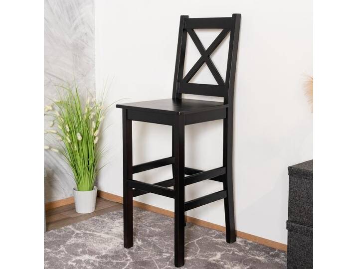 Stuhl mit komfortabler Sitzfläche Kiefer massiv Vollholz Walnussfarben Junco 253, 117 x 44 x 48 cm, perfekte Sitzgelegenheit von easyMÖBEL