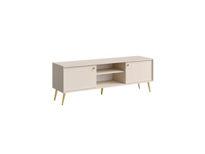 TV-Board / TV-Schrank mit zwei Türen Egaleo 04, vier Fächer, Farbe: Beige, ABS-Kanten, Griffe & Beine: Metall, Maße: 43 x 87 x 66 cm TV-Board / TV-Schrank mit zwei Türen Egaleo 04, vier Fächer, Farbe: Beige, ABS-Kanten, Griffe & Beine: Metall, Maße: 43 x 87 x 66 cm von easyMÖBEL