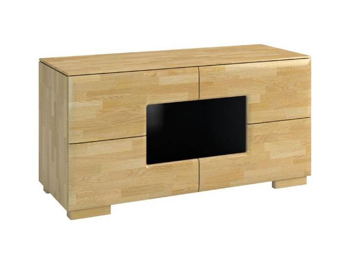TV-Schrank Lipik 10, Eiche/Schwarz, teilmassiv Modernes Design 122x62x50 cm Push to open Kombinierbar von easyMÖBEL