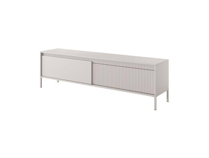 TV-Schrank im modernen Design Balta 05, Farbe: Beige, Maße: 53 x 187 x 39,5 cm, Beine: Metall, Push-to-open Funktion, ABS-Kantenschutz TV-Schrank im modernen Design Balta 05, Farbe: Beige, Maße: 53 x 187 x 39,5 cm, Beine: Metall, Push-to-open Funktion, ABS-Kantenschutz von easyMÖBEL