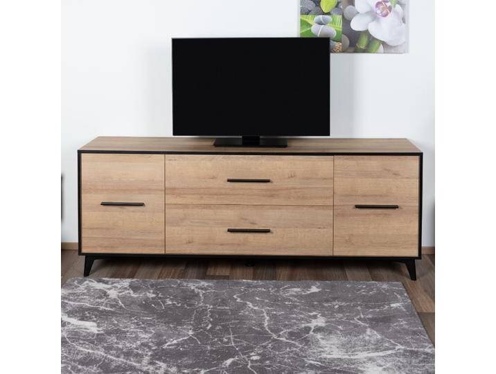 TV-Unterschrank Altels 05, Farbe: Riviera Eiche / Dunkelbraun - 68 x 179 x 40 cm (H x B x T) von easyMÖBEL