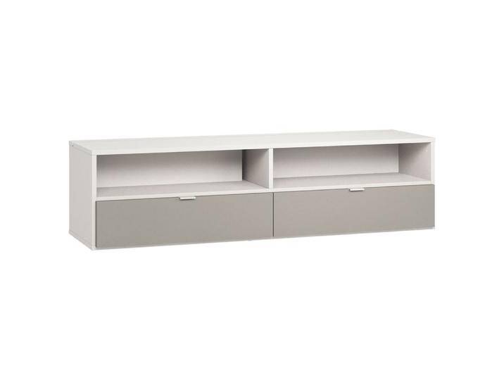 TV-Unterschrank Bellaco 36 Weiß/Grau 180 cm Breite Soft Close Schubladen Kabelmanagement Modernes Design von easyMÖBEL