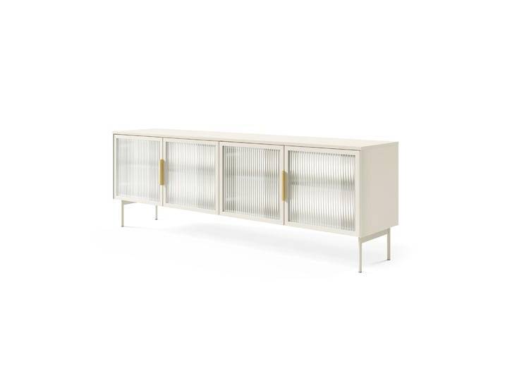 TV-Unterschrank Chaabane 04 Farbe: Kaschmir vier Glastüren inkl. LED-Beleuchtung ABS-Kantenschutz Maße: 82,5 x 181 x 39 cm Griffe & Bei TV-Unterschrank Chaabane 04 Farbe: Kaschmir vier Glastüren inkl. LED-Beleuchtung ABS-Kantenschutz Maße: 82,5 x 181 x 39 cm Griffe & Bei von easyMÖBEL