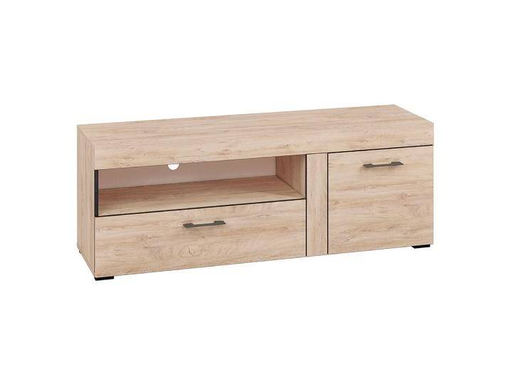 TV-Unterschrank Decorah 07, Farbe: Eiche hell - Abmessungen: 54 x 146 x 42 cm (H x B x T), mit 1 Tür, 1 Schublade und 3 Fächern von easyMÖBEL