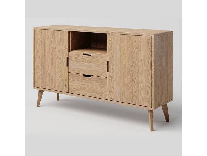 TV-Unterschrank Eiche massiv natur Aurornis 61 - Abmessungen: 84 x 142 x 40 cm (H x B x T) von easyMÖBEL