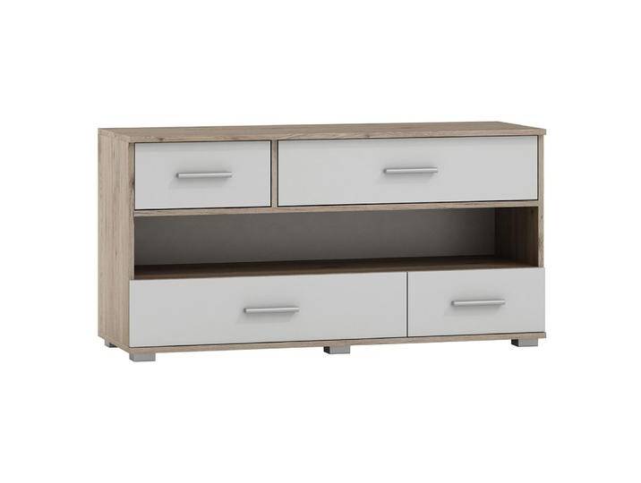 TV-Unterschrank Kavieng 16 Eiche / Weiß 62 x 120 x 40 cm Modernes Design Viel Stauraum Hochwertige Verarbeitung von easyMÖBEL