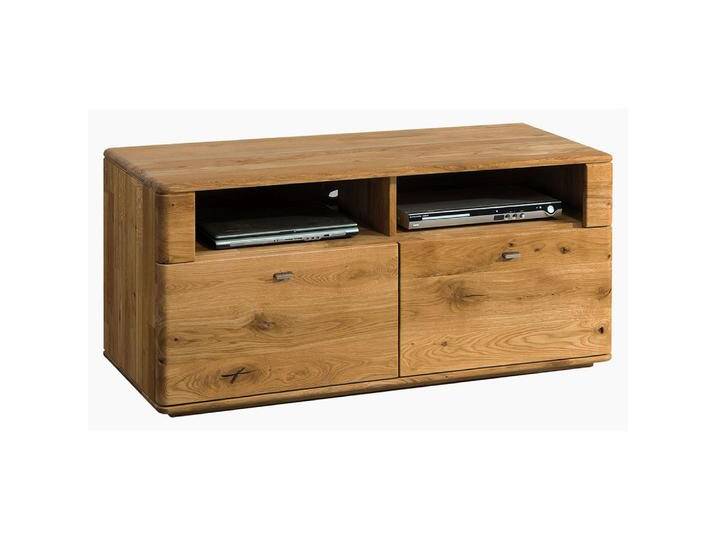 TV-Unterschrank Lencois 11, Farbe: Natur, Eiche massiv geölt und gebürstet – Abmessungen: 55 x 121 x 48 (H x B x T) von easyMÖBEL