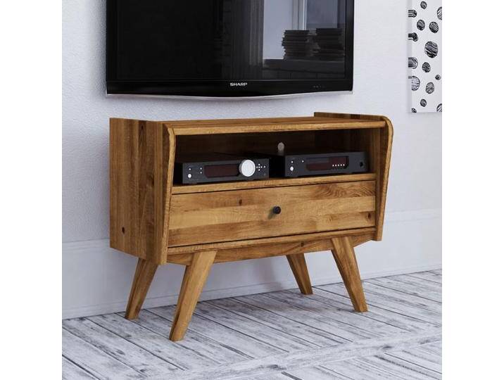 TV-Unterschrank Otago 20 Wildeiche massiv geölt - Abmessungen: 63 x 80 x 40 cm (H x B x T) von easyMÖBEL