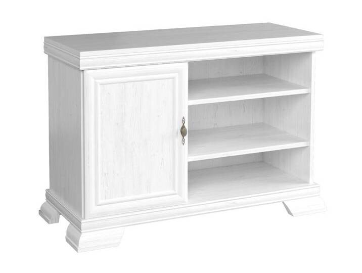 TV-Unterschrank Sentis 10, Farbe: Kiefer Weiß - 77 x 108 x 56 cm (H x B x T) von easyMÖBEL
