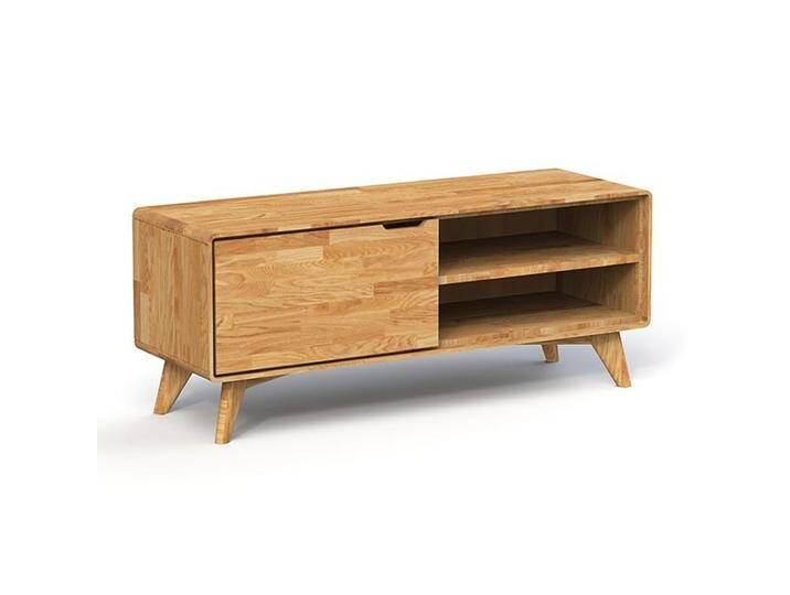 TV-Unterschrank Timaru 24 Wildeiche massiv geölt - Abmessungen: 48 x 120 x 40 cm (H x B x T) von easyMÖBEL