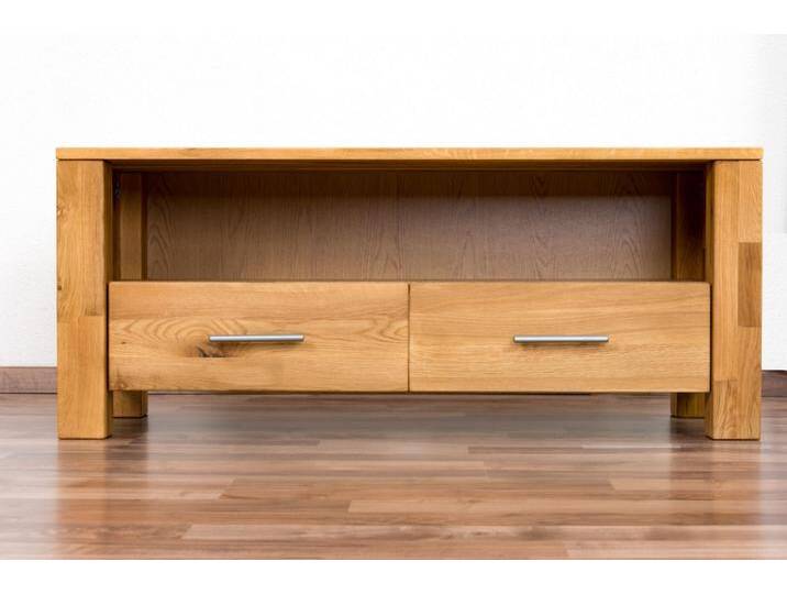 TV - Unterschrank Wooden Nature 125 Eiche massiv - 48 x 116 x 45 cm (H x B x T) von easyMÖBEL