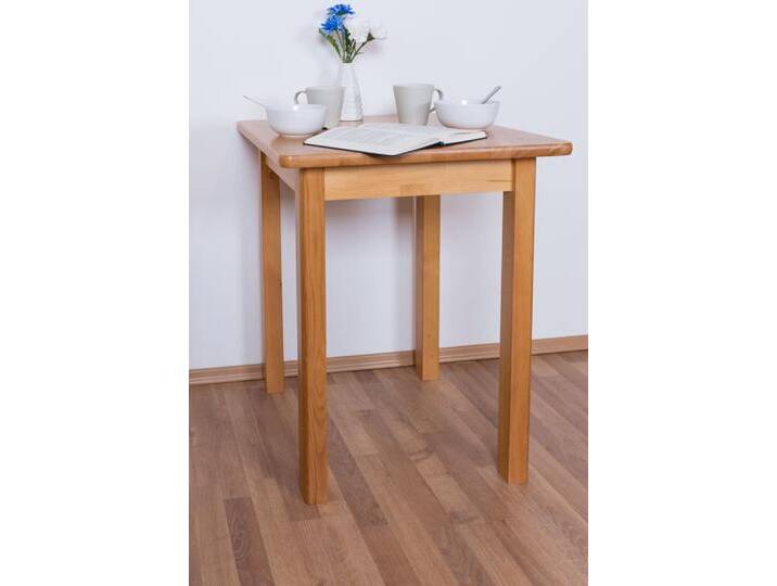Tisch Kiefer massiv Vollholz Erlefarben Junco 233A (eckig) - 60 x 60 cm (B x T) von easyMÖBEL
