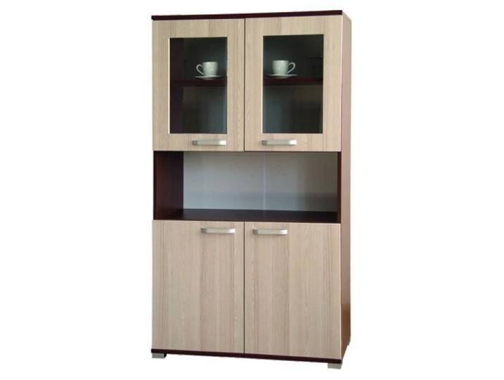 Vitrine Cikupa 43 Nuss / Ulme 190x90x40 cm Glas- und Holztüren Viel Stauraum Modernes Design Platzsparend von easyMÖBEL