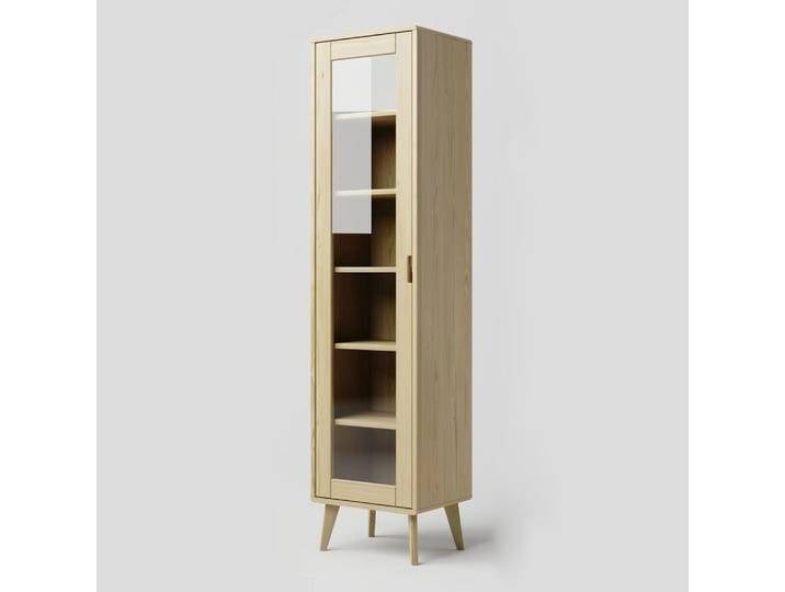 Vitrine Kiefer massiv natur Aurornis 07 - Abmessungen: 200 x 50 x 40 cm (H x B x T) von easyMÖBEL