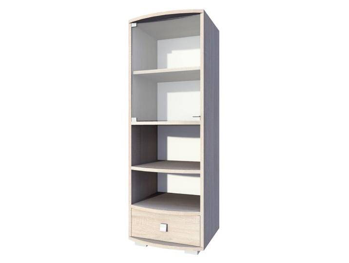 Vitrine Rabaul 12, Farbe: Sonoma Eiche - Abmessungen: 138 x 49 x 40 cm (H x B x T) von easyMÖBEL