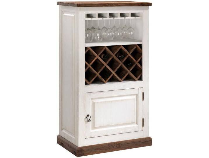 Weinregal Kilkis Kiefer altweiß 12 - 132 x 74 x 42 cm (H x B x T) von easyMÖBEL