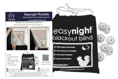 easynight Tragbare Verdunklungsfolie für Fenster, für Reisen 1m x 1.45m von easyblinds