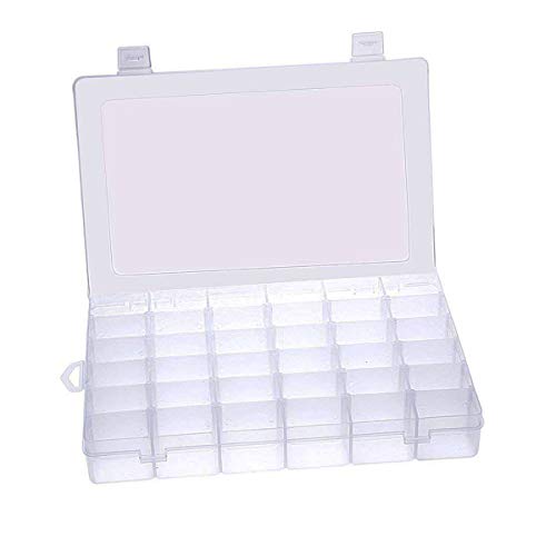 easybuy 36 Fächer Aufbewahrungsbox Einstellbar Fächer Plastik Sortierbox Schmuckschatulle Werkzeugcontainer für die Schmuck, Perlen und andere Mini waren Sortierkästen, Transparent von easybuy