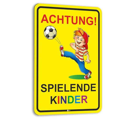 Warnschild I Achtung Spielende-Kinder I Aluverbund-Schild I 20 x 30 cm groß I 3 mm Stark I mit UV Schutz-Laminat I Wetterfestes Hinweisschild I hin222 Warnschild I Achtung Spielende-Kinder I Aluverbund-Schild I 20 x 30 cm groß I 3 mm Stark I mit UV Schutz-Laminat I Wetterfestes Hinweisschild I hin222 von easydruck24de