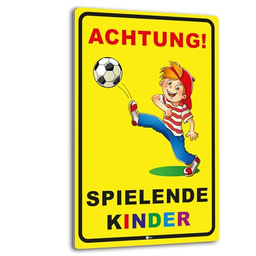 XL Warnschild I Achtung Spielende-Kinder I Aluverbund-Schild I 30 x 40 cm groß I 3 mm Stark I mit UV Schutz-Laminat I Wetterfestes Hinweisschild I hin397 XL Warnschild I Achtung Spielende-Kinder I Aluverbund-Schild I 30 x 40 cm groß I 3 mm Stark I mit UV Schutz-Laminat I Wetterfestes Hinweisschild I hin397 von easydruck24de