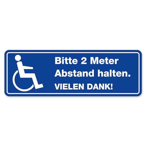 Bitte 2 Meter Abstand halten I Fahrzeug-Magnet für Rollstuhl-Fahrer wetterfest 30 cm I mag_184 von iSecur