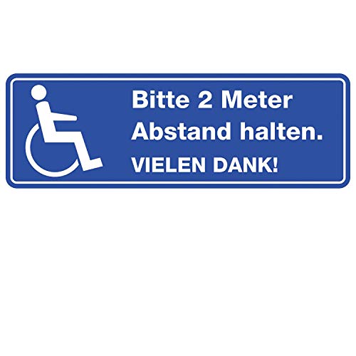 Bitte 2 Meter Abstand halten I Aufkleber für Rollstuhl-Fahrer wetterfest 20 cm I hin081 von iSecur