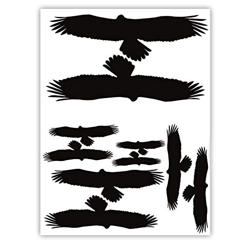 10er Aufkleber-Set Vogelschutz und Fensterschutz I hin_125 I Vogel-Silhouette als Schutz für Vögel, Glas-Tür, Fenster-Scheibe, Wintergarten von easydruck24de