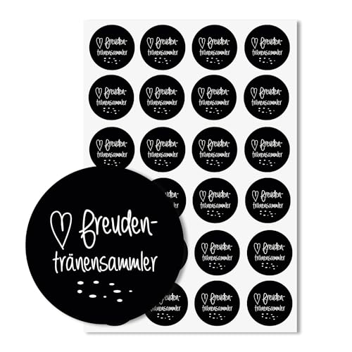 24 Aufkleber Freudentränen-Sammler I dv135schwarz I Ø 4 cm I Set Freudentränen-Sticker Hochzeits-Sticker I Taschentuch Tränen Hochzeit Dekoration 24 Aufkleber Freudentränen-Sammler I dv135schwarz I Ø 4 cm I Set Freudentränen-Sticker Hochzeits-Sticker I Taschentuch Tränen Hochzeit Dekoration von easydruck24de