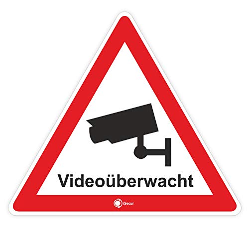 3er Set Aufkleber Videoüberwacht I hin_494 I 8 cm I für Fenster Türen I Warnung Achtung Dieses Objekt Wird per Video überwacht I Videoüberwachung von easydruck24de