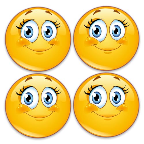 4er Set Smile-Aufkleber Wimpern I kfz289 I rund Ø 5 cm I Süße Sticker für Smartphone Laptop Notebook Roller Auto I wetterfest 4er Set Smile-Aufkleber Wimpern I kfz289 I rund Ø 5 cm I Süße Sticker für Smartphone Laptop Notebook Roller Auto I wetterfest von easydruck24de
