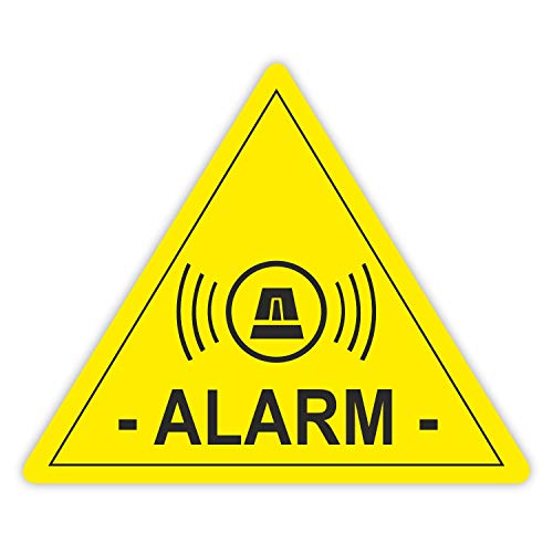 5 Stück Alarm Aufkleber gelb I 5 x 4cm Hinweis auf Sicherheitsanlage I außenklebend selbsthaftend I für Fensterscheiben Haus Auto LKW KFZ I hin066 von easydruck24de