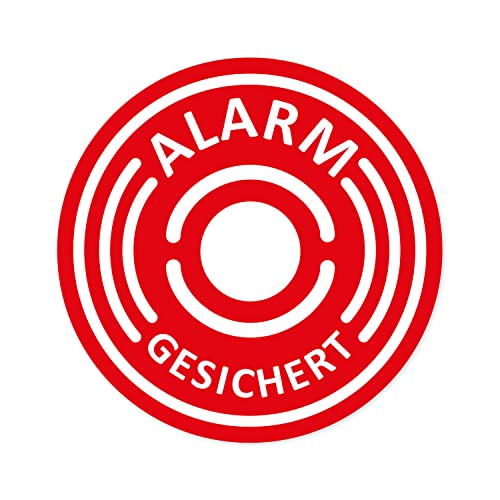 5er Aufkleber-Set Alarm-gesichert I Ø 4 cm I Achtung Gebäude, Objekt besitzt Alarmanlage I für Fenster-Scheibe und Tür I innenklebend I hin463 5er Aufkleber-Set Alarm-gesichert I Ø 4 cm I Achtung Gebäude, Objekt besitzt Alarmanlage I für Fenster-Scheibe und Tür I innenklebend I hin463 von easydruck24de