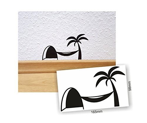 Aufkleber Mauseloch mit Palme I schwarz matt I Wandtattoo Dekoration I dv621 von easydruck24de