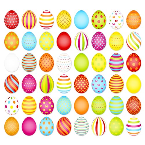 Aufkleber Ostereier Ostern - 48x ca. 2 cm I Oster-Aufkleber Dekoration bunt - Wetterfest Selbstklebend mini I kfz217 von easydruck24de