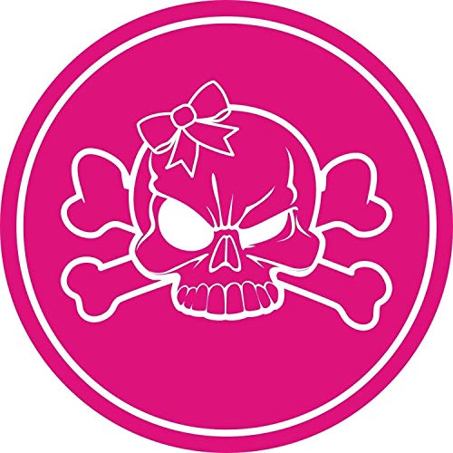 Aufkleber Totenkopf mit Schleife girly I Ø 20 cm I Skull Sticker für Motorrad-Helm Roller Laptop Auto-Aufkleber pink wetterfest I kfz643 Aufkleber Totenkopf mit Schleife girly I Ø 20 cm I Skull Sticker für Motorrad-Helm Roller Laptop Auto-Aufkleber pink wetterfest I kfz643 von easydruck24de