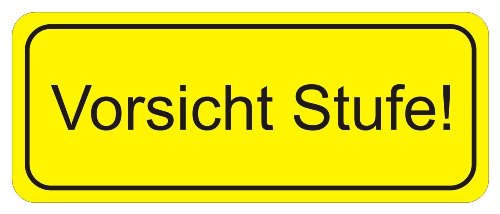 Aufkleber Vorsicht Stufe! I 20 x 8 cm I Hinweis Sticker für Treppe selbstklebend permanenthaftend I Achtung Stolpergefahr Sturzgefahr gelb I hin054 Aufkleber Vorsicht Stufe! I 20 x 8 cm I Hinweis Sticker für Treppe selbstklebend permanenthaftend I Achtung Stolpergefahr Sturzgefahr gelb I hin054 von easydruck24de