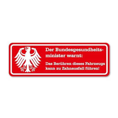 Fun-Aufkleber Warnung Zahnausfall I 10 x 3,5 cm I lustiger Spruch für Motorrad Mofa Auto-Aufkleber Fahrrad-Aufkleber I wetterfest Rot I kfz362 von easydruck24de