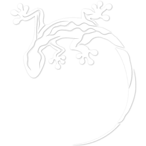 Gecko Sticker I 11,5 x 10 cm I Weiß I Auto-Aufkleber Auto-Folie tuning JDM Tattoo für Heckscheibe oder Motorhaube zum bekleben I selbstklebend I kfz091 von easydruck24de