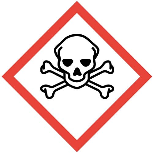 Gefahrstoffaufkleber I GHS06: sehr giftig I 20 x 20 cm I Gefahrstoffsymbol zur Sicherheit I GHS-Kennzeichnung I Achtung I Warnung I Vorsicht I Hinweis I hin609 von easydruck24de